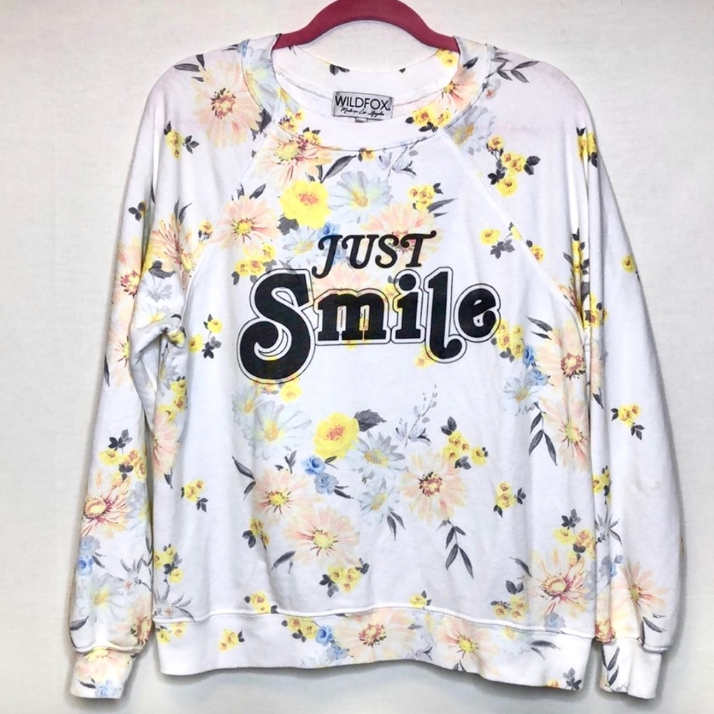 WILDFOX “Just Smile” rare sweatshirt 🌼 - Picture 1 of 9